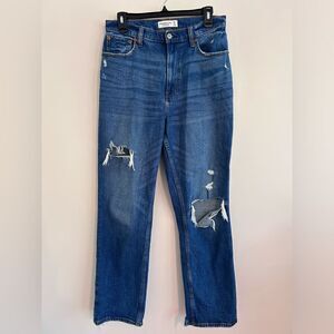 Abercrombie & Fitch Ankle Straight Ultra High Rise Jeans Curve Love 28 6 Long